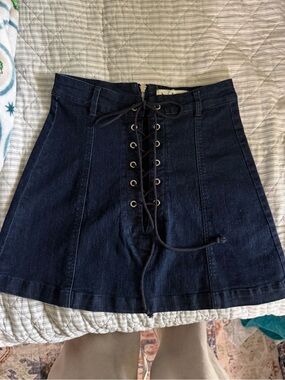 B Original Dark Blue Lace-Up Denim Skirt bundle and save!